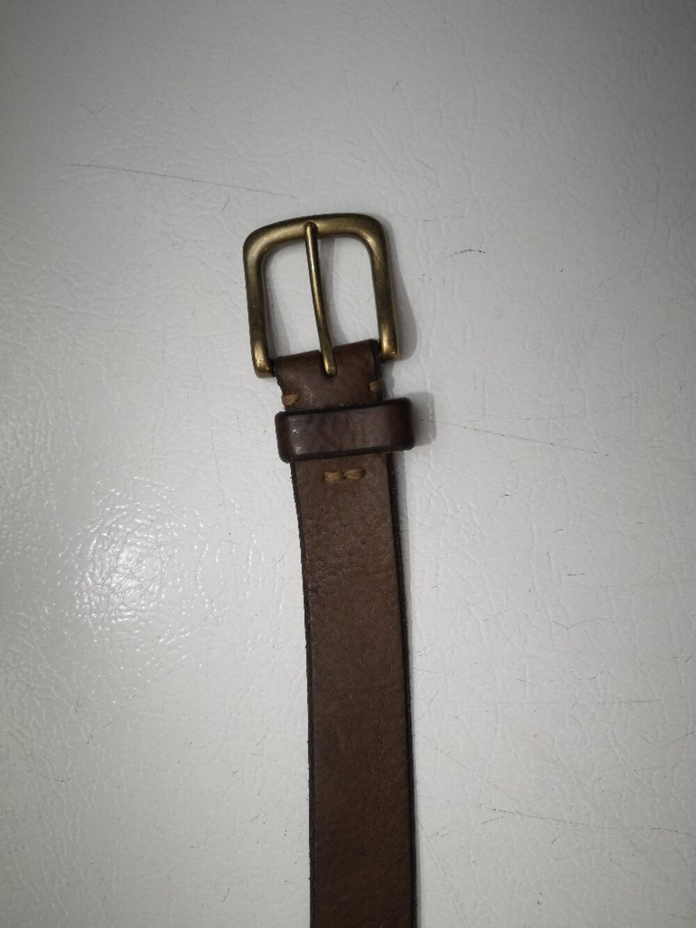 Banana Republic Factory Men's Size 36 Dark Brown Leather Belt w/ Brass Buckle